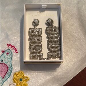 BaubleBar Pearl 'BRIDE' Earrings